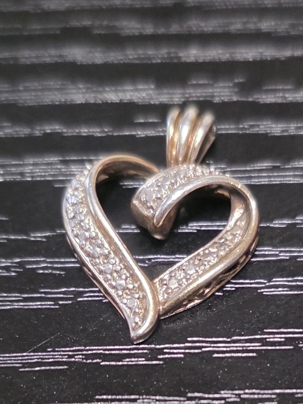 Pavé Heart Pendant Necklace in Rose Gold Tone
